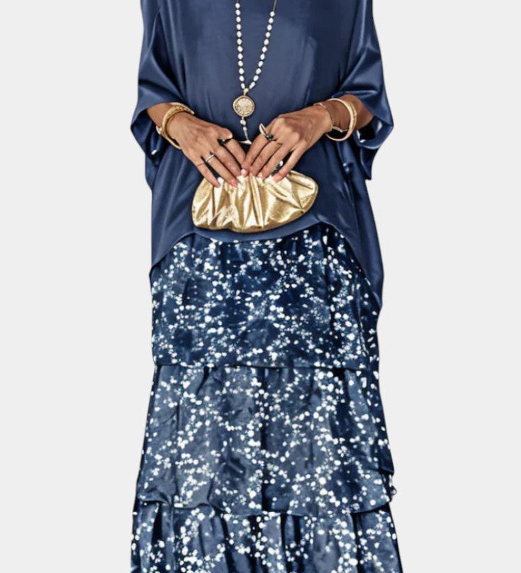 Caroline Batwing Maxi Jurk met Print