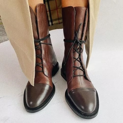 Gabriela | Zwarte Synthetische Leren Boots