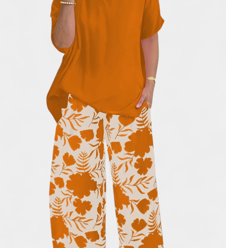 Aivy Bloemen Twee-Delige Set met Relaxte Touch