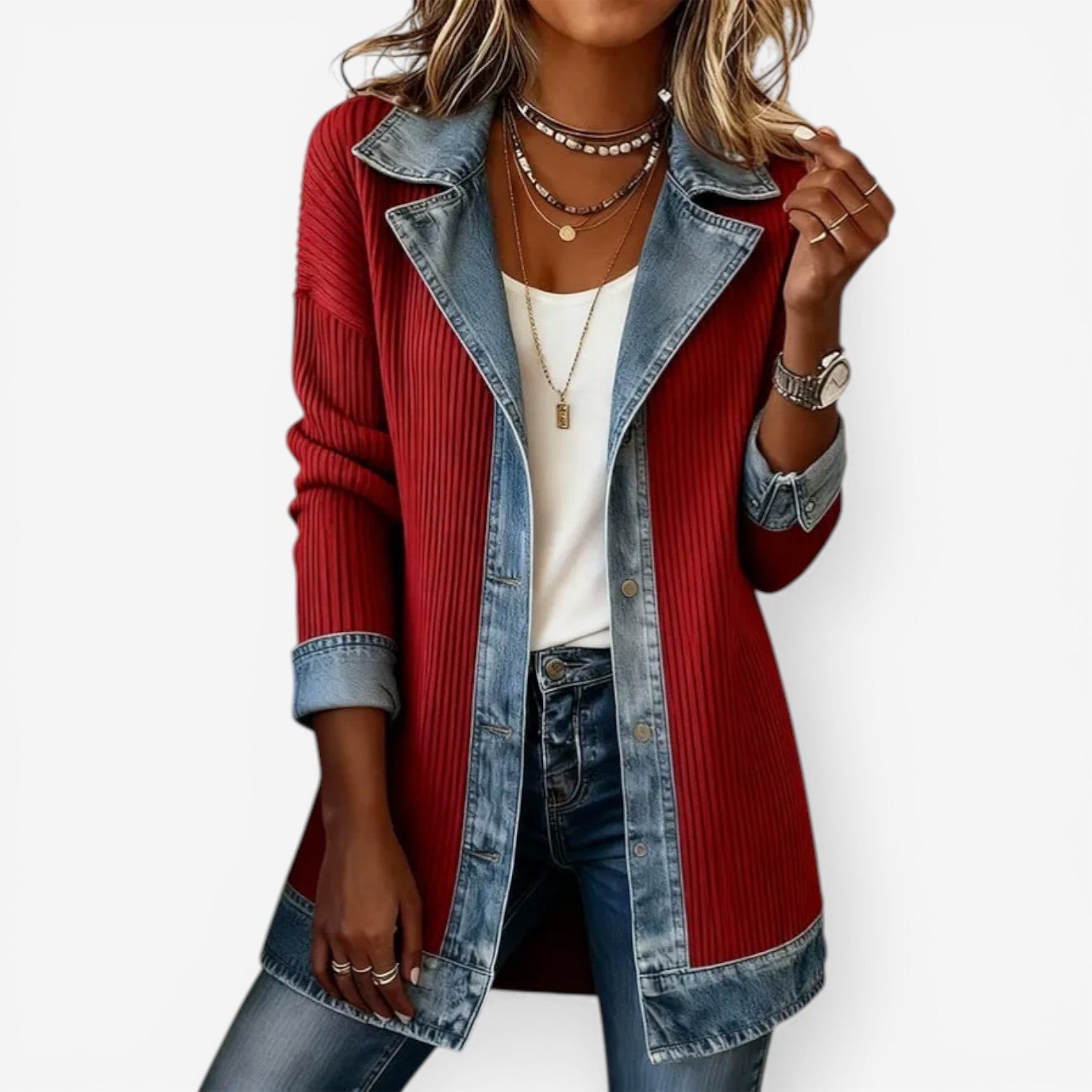 Emilia™ | Elegante Denim Blazer
