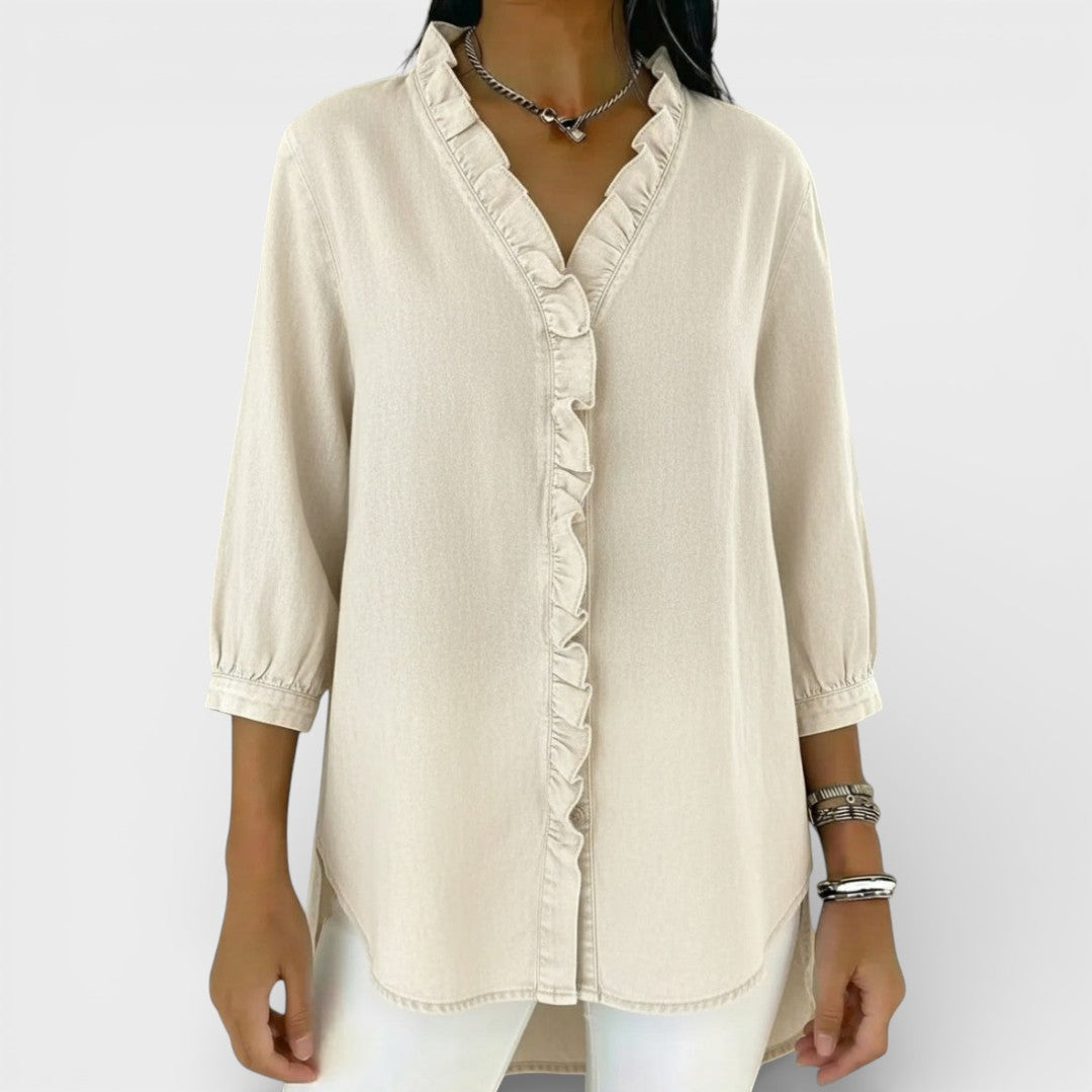 Elena™ | Elegante Blouse met Rimpels