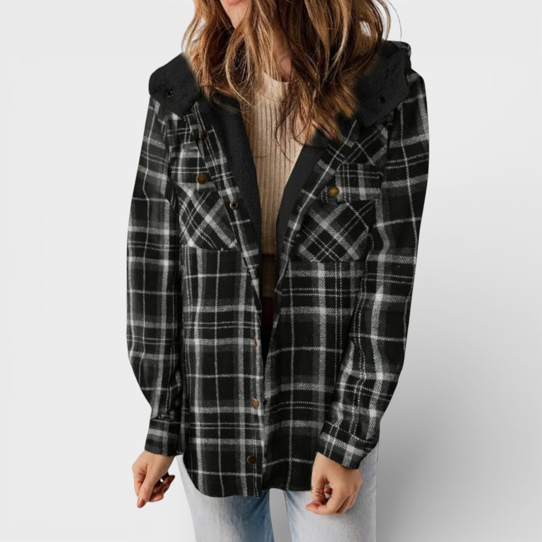 Claudia™ | Geruite Hooded Jacket