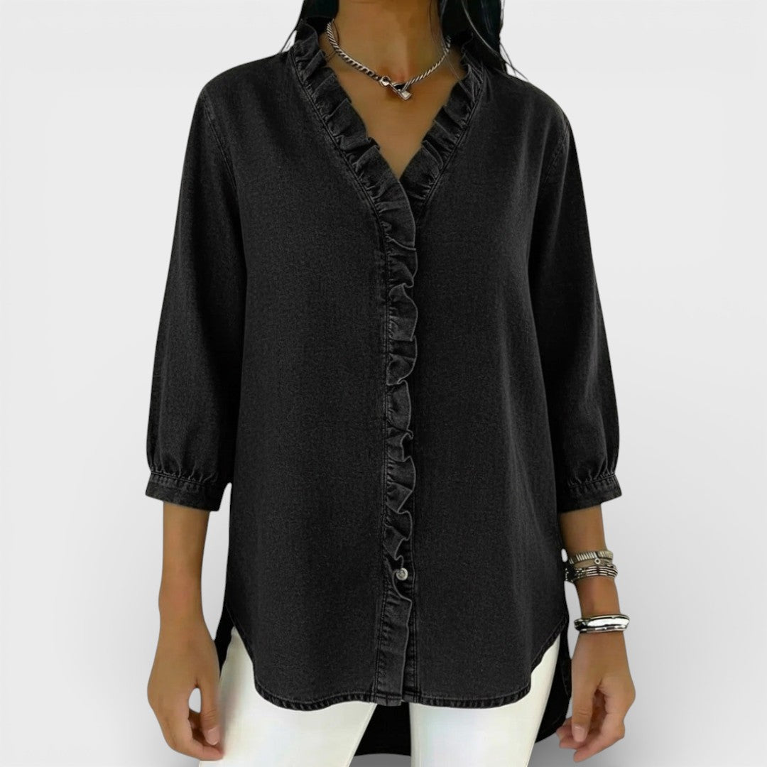 Elena™ | Elegante Blouse met Rimpels