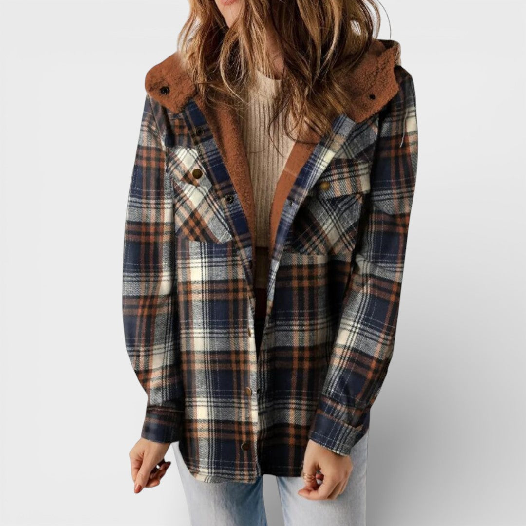Claudia™ | Geruite Hooded Jacket