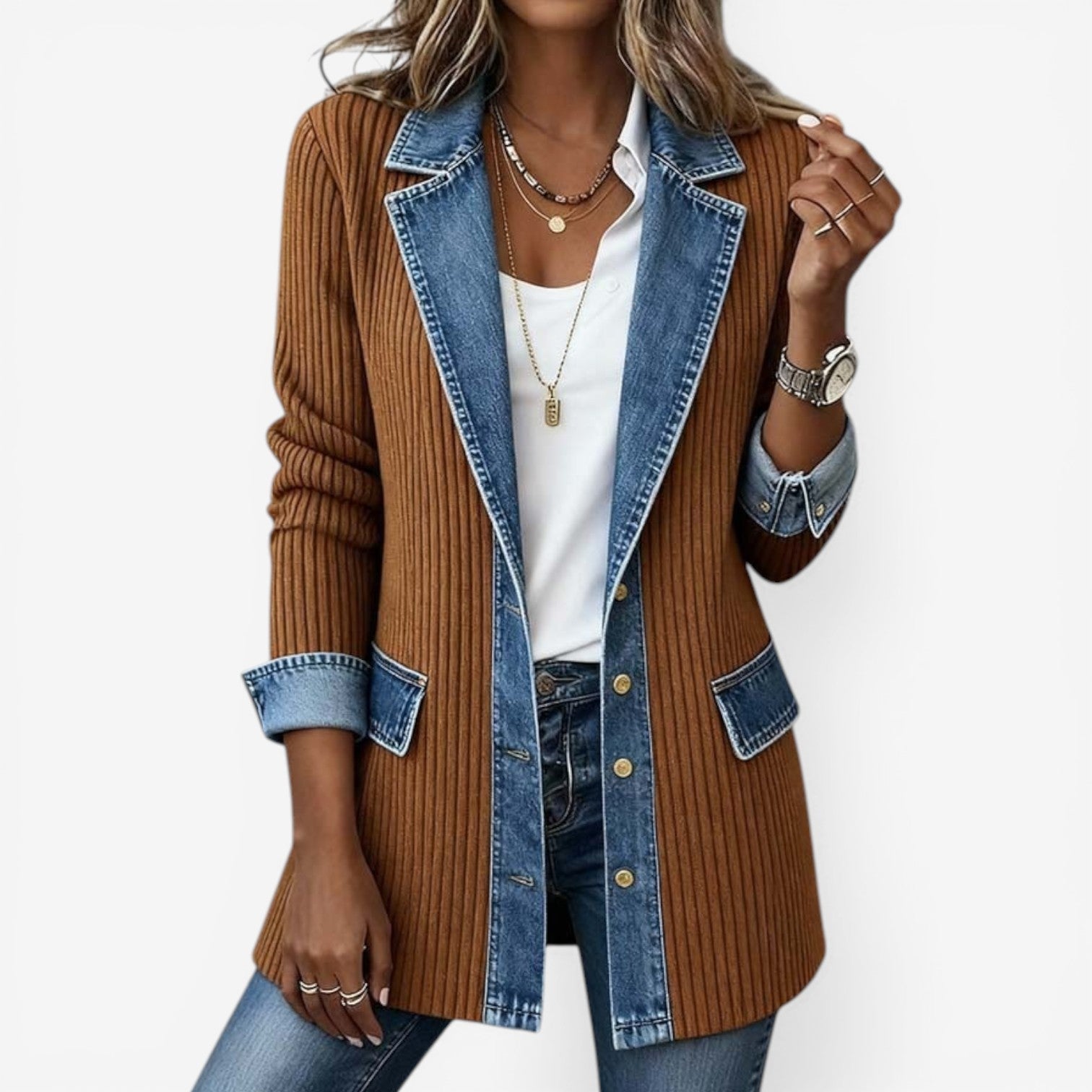 Emilia™ | Elegante Denim Blazer