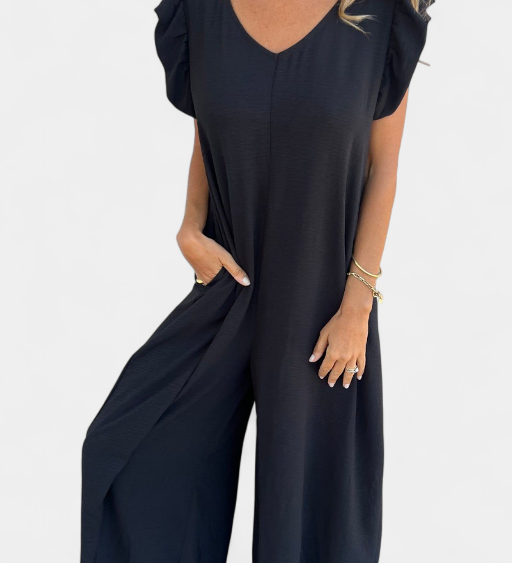 Isela Jumpsuit met V-hals en Luipaardprint