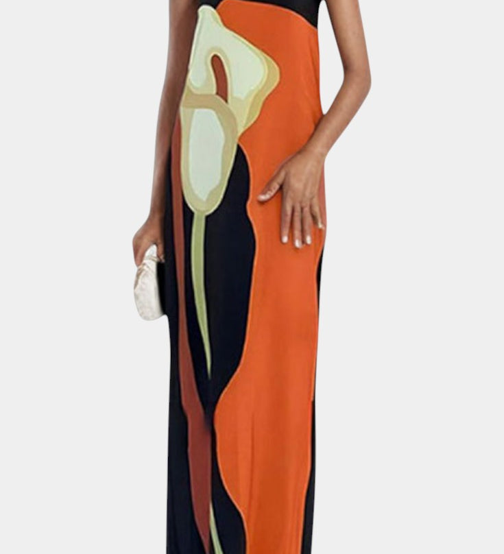 Laura Strapless Jurk met Bloemenprint
