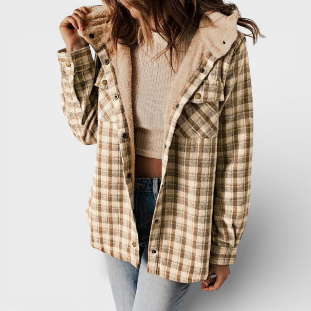 Claudia™ | Geruite Hooded Jacket