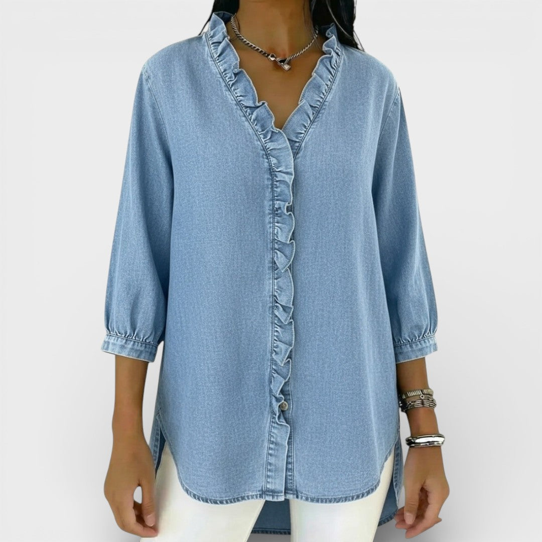 Elena™ | Elegante Blouse met Rimpels