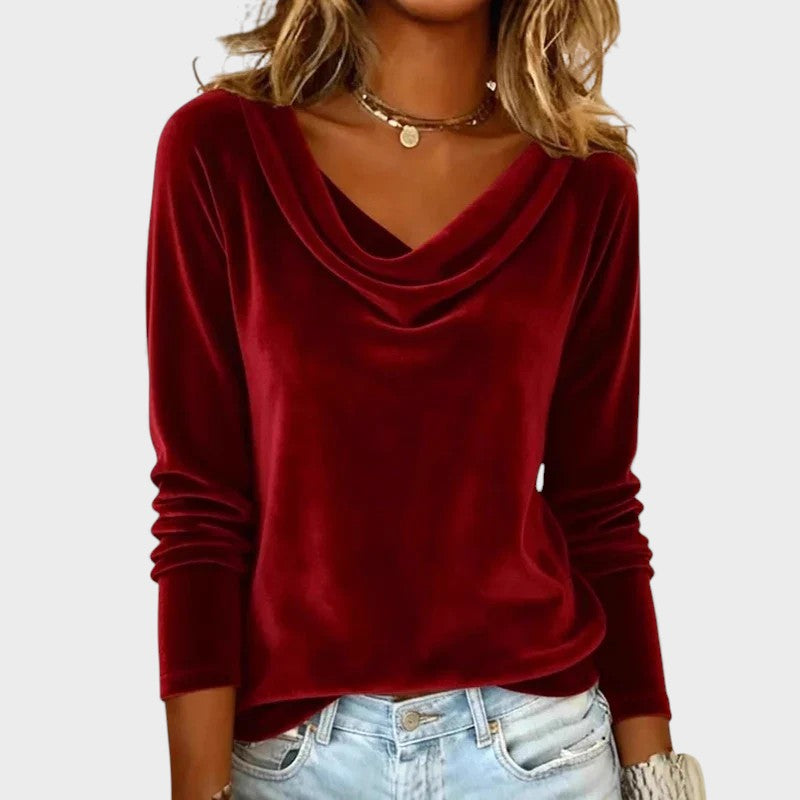 Dalia™ | Luxe top met gedrapeerde halslijn