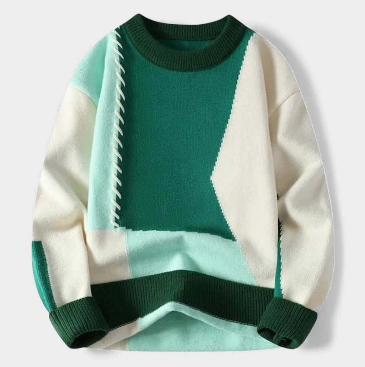 Maela™ | Handgebreide patchwork trui