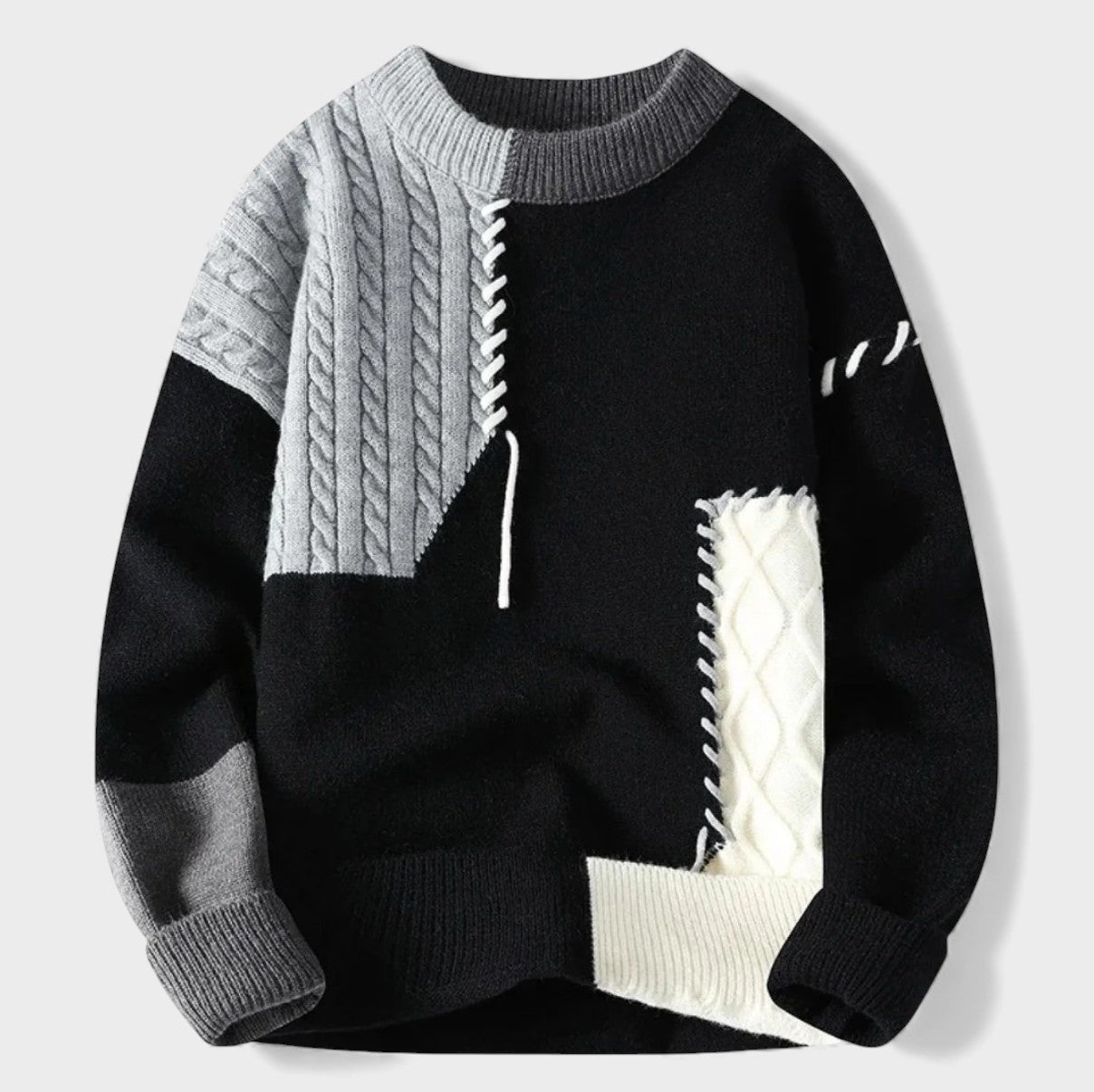 Maela™ | Handgebreide patchwork trui