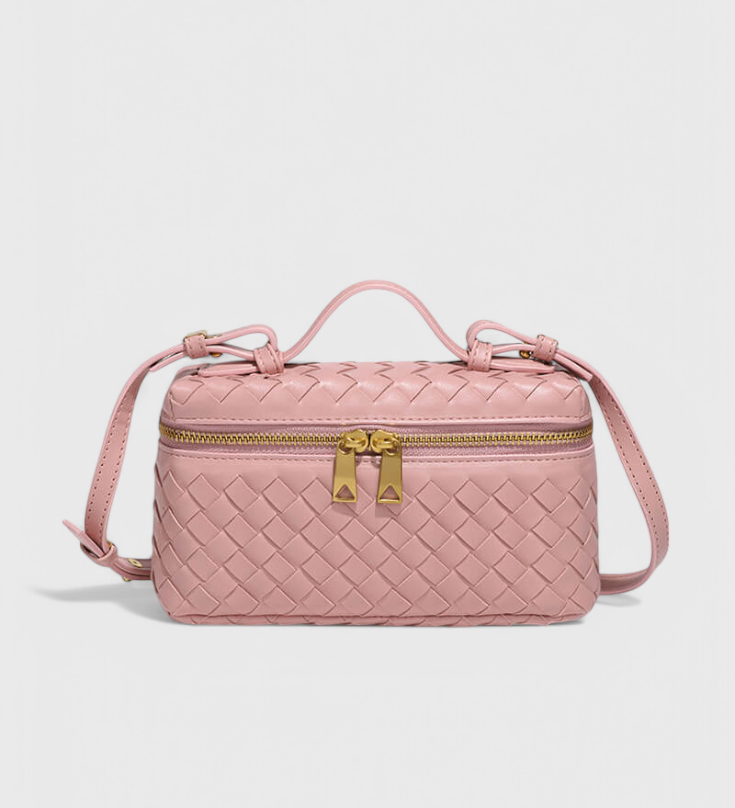 Milla Mini Geweven Tas met Gouden Accessoires