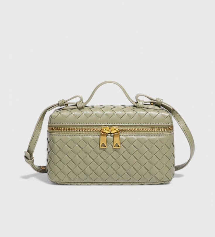 Milla Mini Geweven Tas met Gouden Accessoires