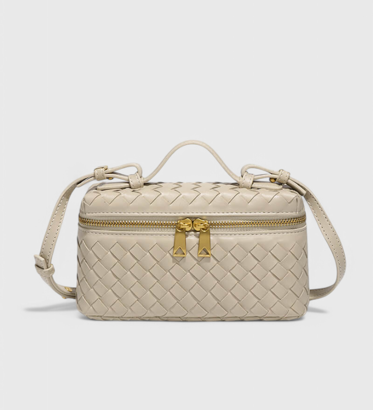 Milla Mini Geweven Tas met Gouden Accessoires