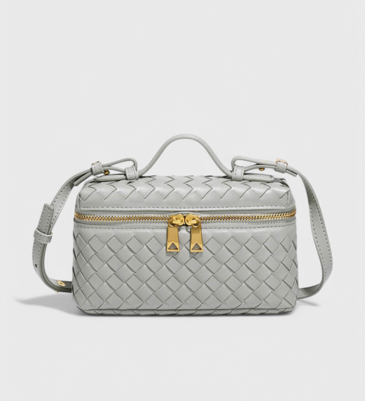 Milla Mini Geweven Tas met Gouden Accessoires