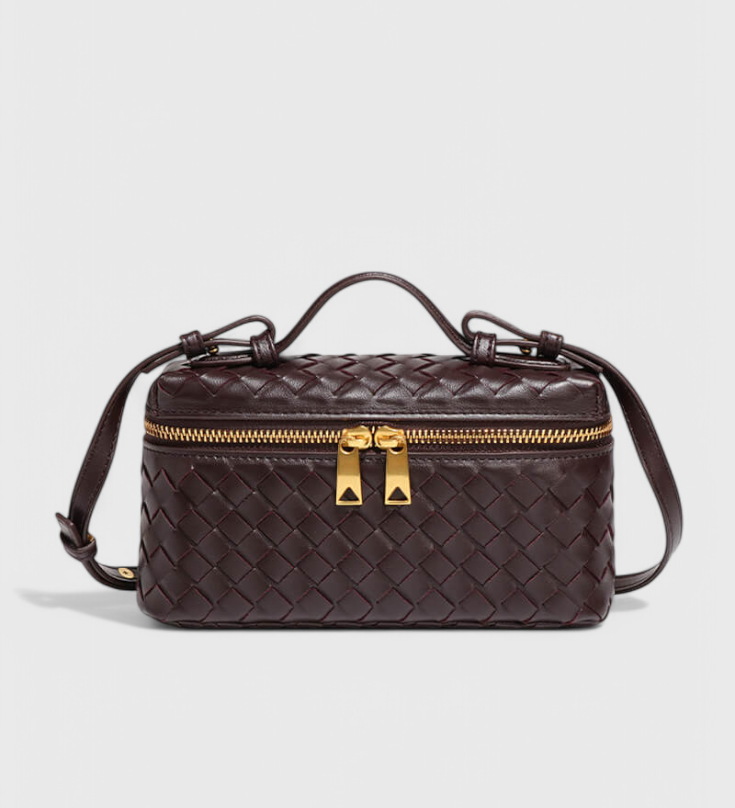 Milla Mini Geweven Tas met Gouden Accessoires