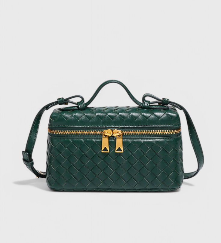 Milla Mini Geweven Tas met Gouden Accessoires