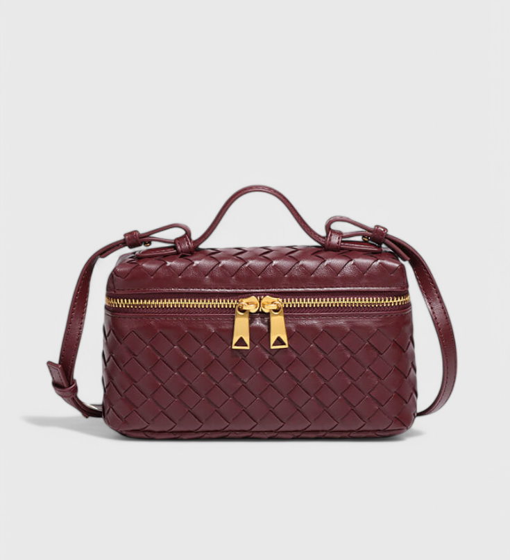 Milla Mini Geweven Tas met Gouden Accessoires