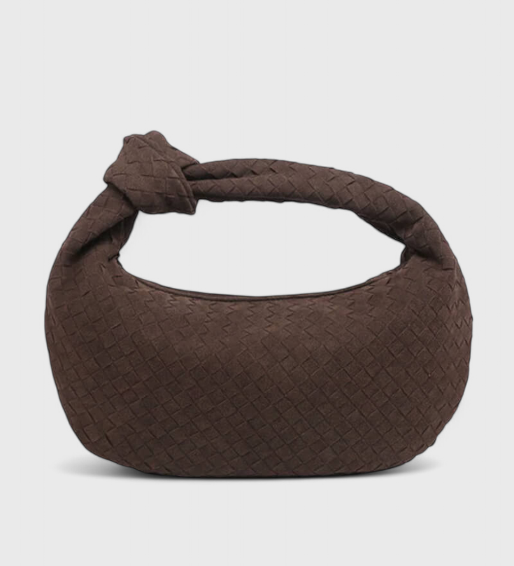 Lila Medium Geweven Tas met Knoopdetail