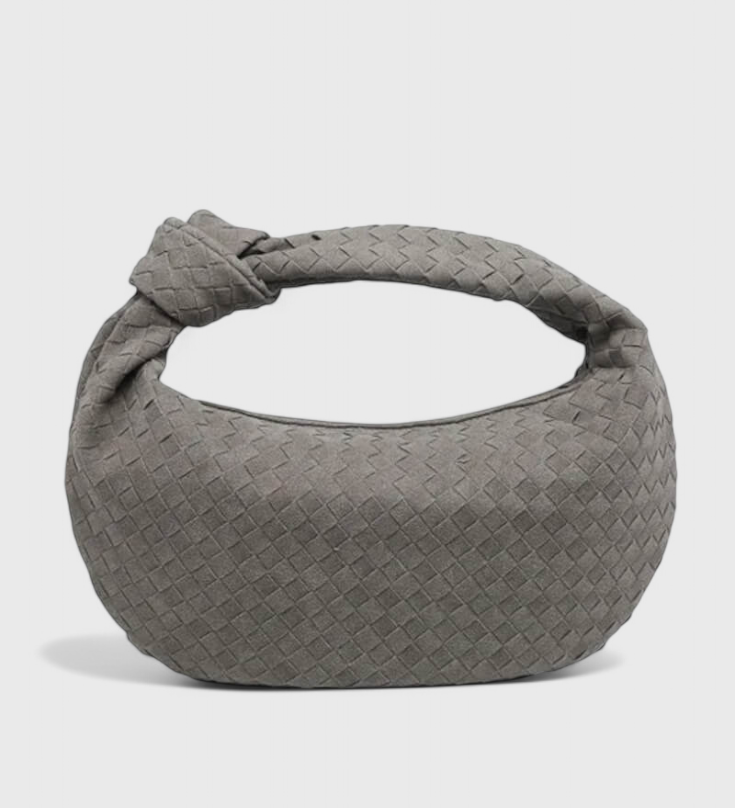 Lila Medium Geweven Tas met Knoopdetail