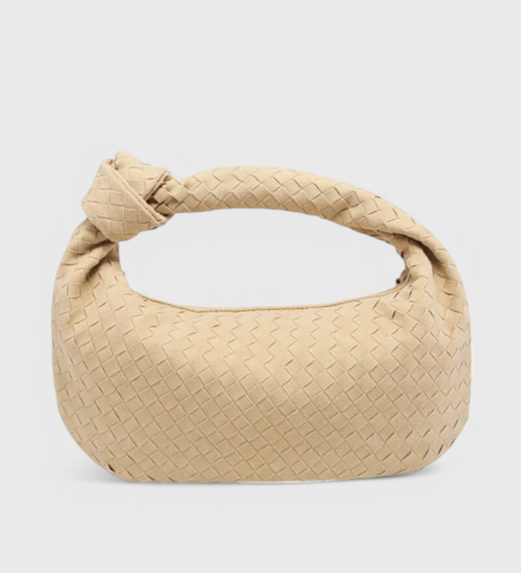 Lila Medium Geweven Tas met Knoopdetail
