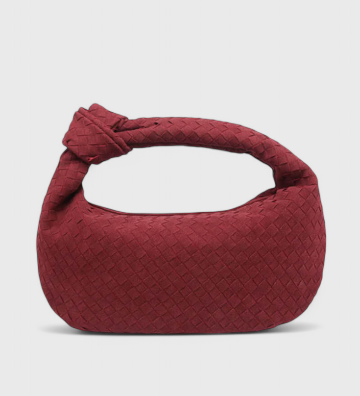 Lila Medium Geweven Tas met Knoopdetail