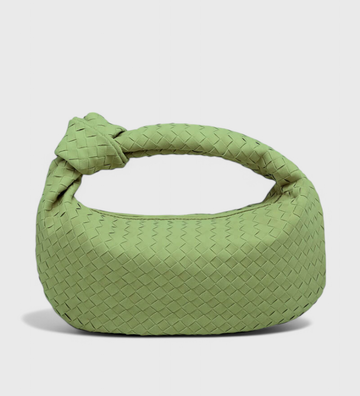 Lila Medium Geweven Tas met Knoopdetail