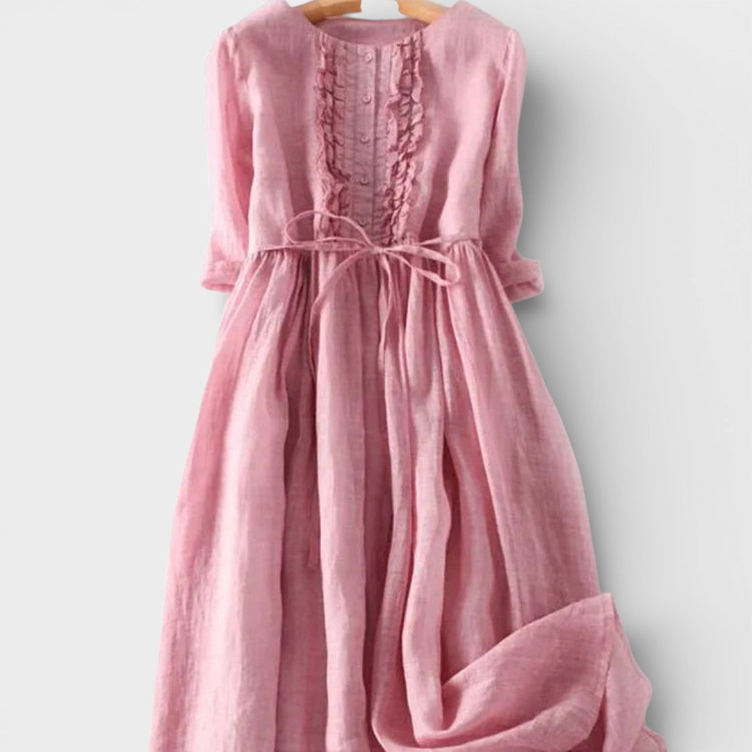 Carmen™ | Elegante Linnen Maxi Jurk