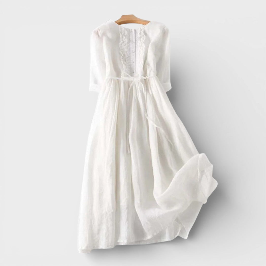 Carmen™ | Elegante Linnen Maxi Jurk