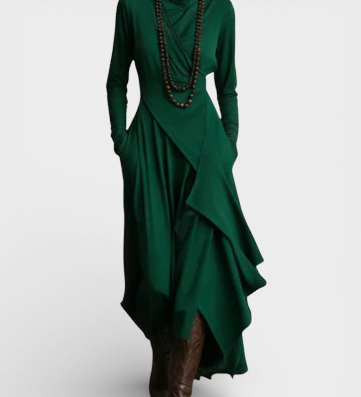 Sandra™ | Asymmetrische Gebreide Maxi Jurk