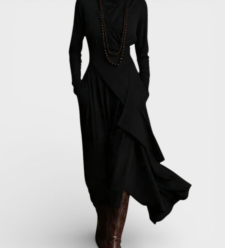 Sandra™ | Asymmetrische Gebreide Maxi Jurk