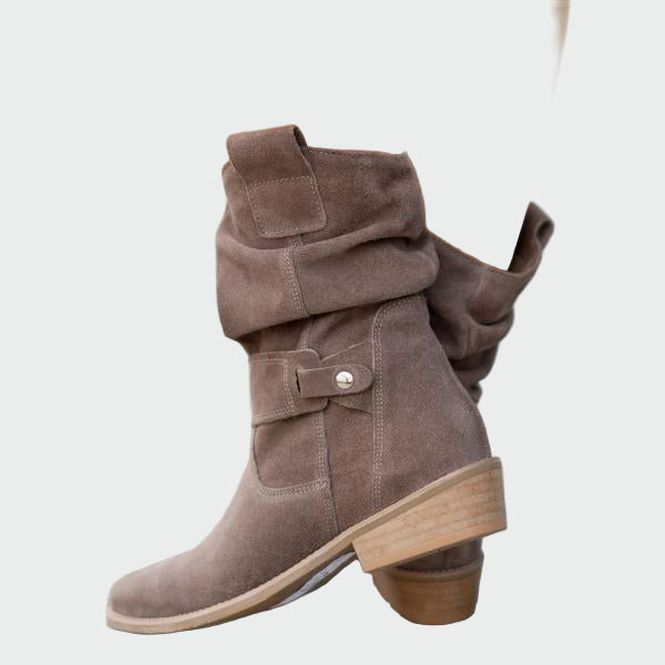 Eva | Casual Zachte Suède Enkellaarsjes met Moderne Details