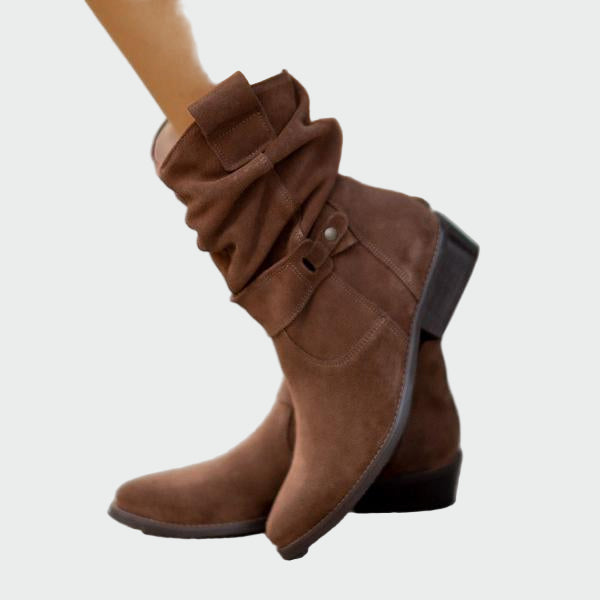Eva | Casual Zachte Suède Enkellaarsjes met Moderne Details