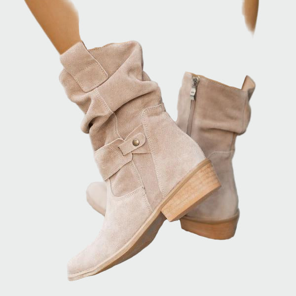 Eva | Casual Zachte Suède Enkellaarsjes met Moderne Details