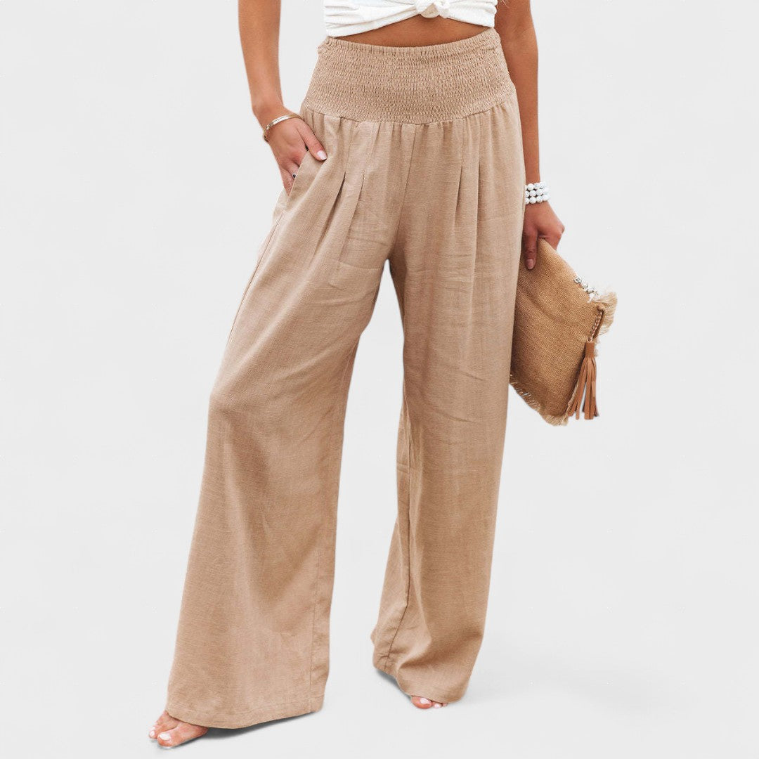 Susana™ | Wijde Katoenen en Linnen Broek