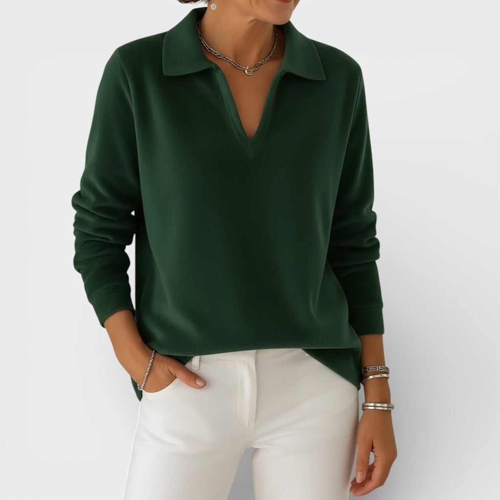 Amelia™ | Zachte Jersey met V-hals