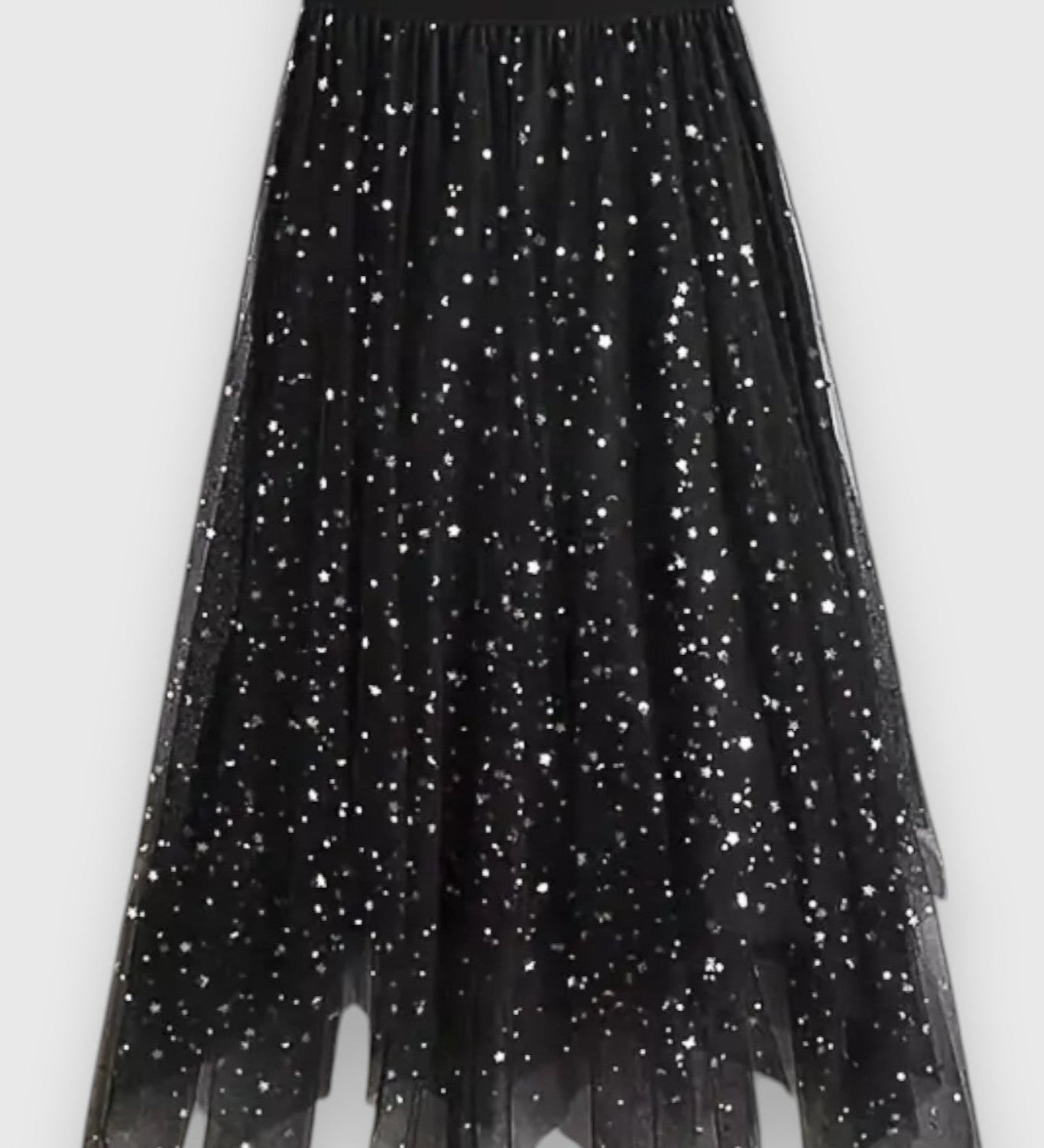 Colette Paillettenrok met Rimpelende Zoom en Hoge Taille