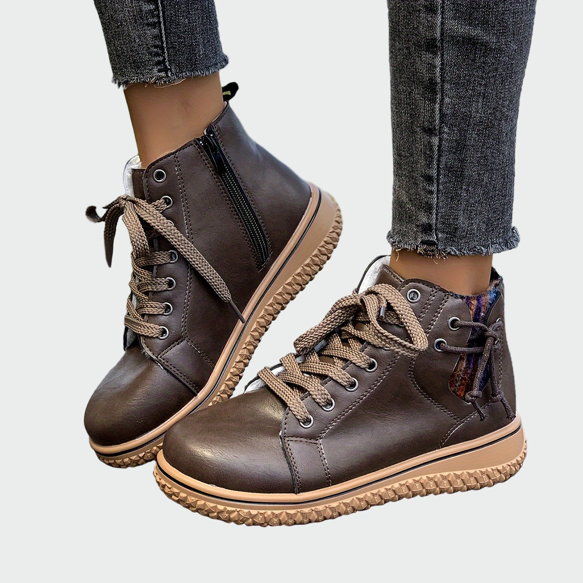 Inés | Moderne Leren Orthopedische Boots met Lage Schacht