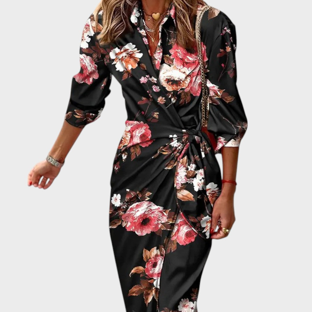 Tina™ | Lange Cross-Over Jurk