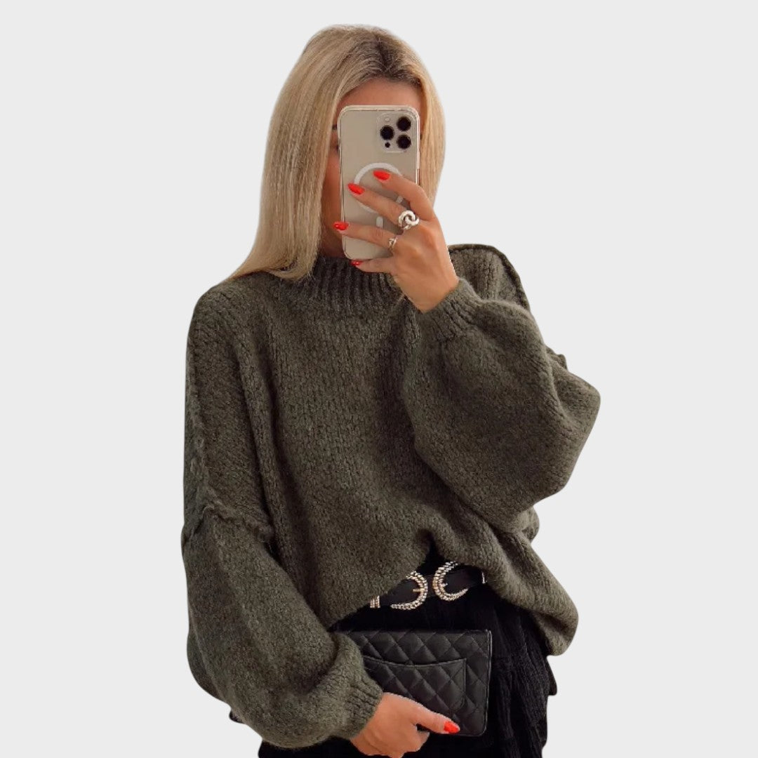 Carly™ | Oversized Gebreide Trui met Ballonmouwen