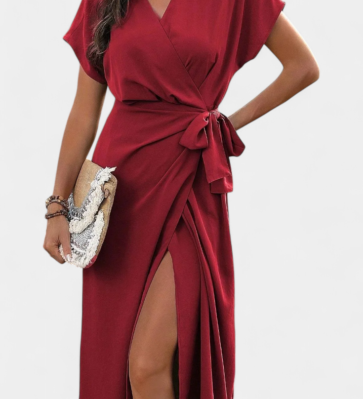 Begoña Kruis Dress met Riem en Subtiele Splits