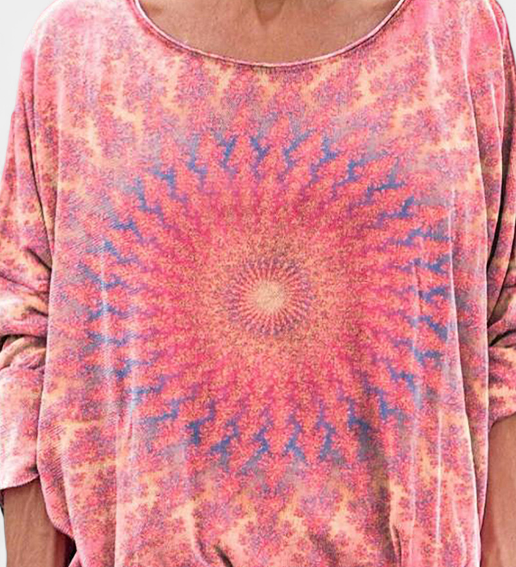 Omari Oversized Blouse met Retro Bohemian Print