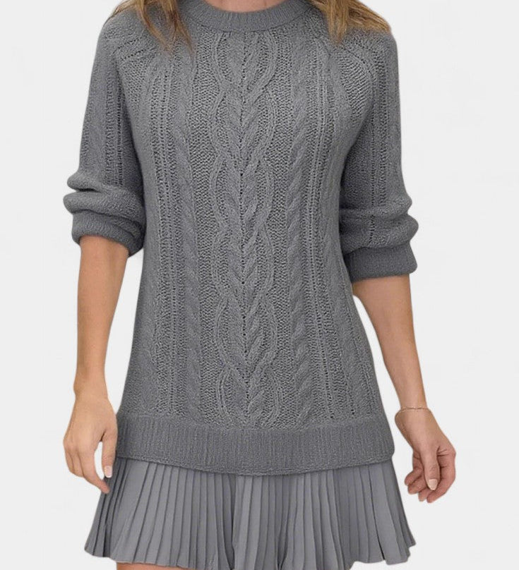 Daina Gedraaide Vorm Mini Tricot Jurk