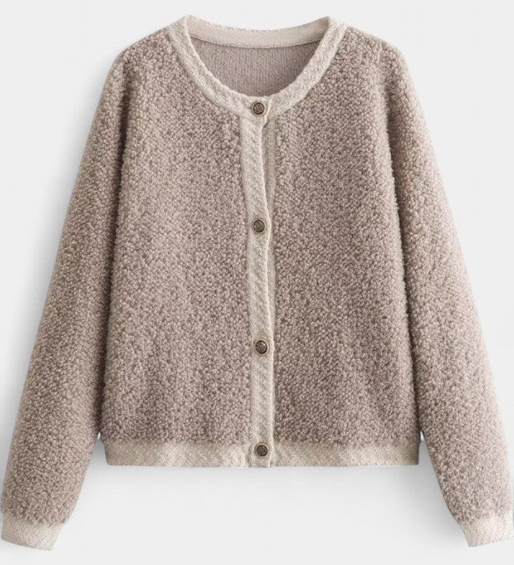 Chenda Korte Pluche Textuur Cardigan