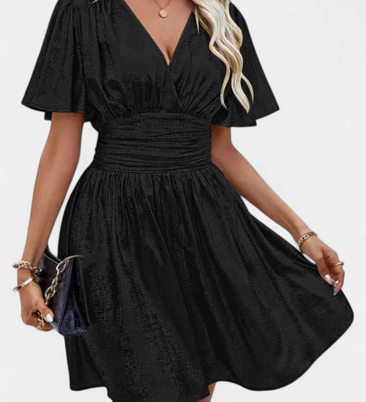 Adalee Jurk voor Dames met V-Hals en Kruis Taille