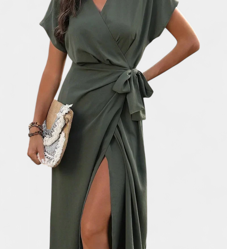 Begoña Kruis Dress met Riem en Subtiele Splits