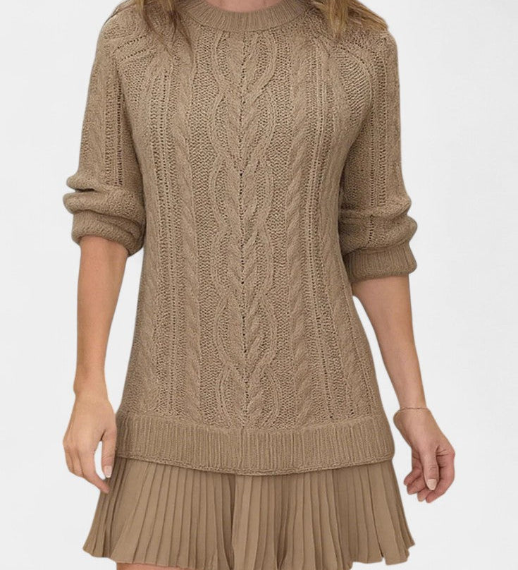 Daina Gedraaide Vorm Mini Tricot Jurk