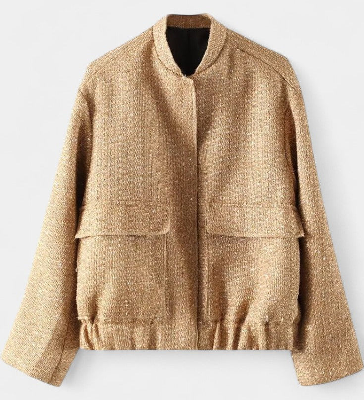 Alvera Textured Winter Jacket met Zakken