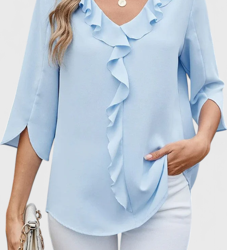 Annemiek Casual Blouse met Losse Snit en Verfijnde Stijl